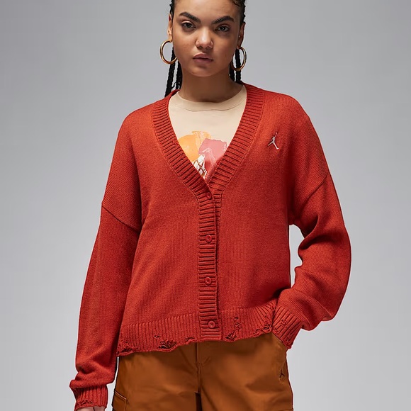 Jordan Women's Rust Cardigan Sweater - Picture 1 of 7